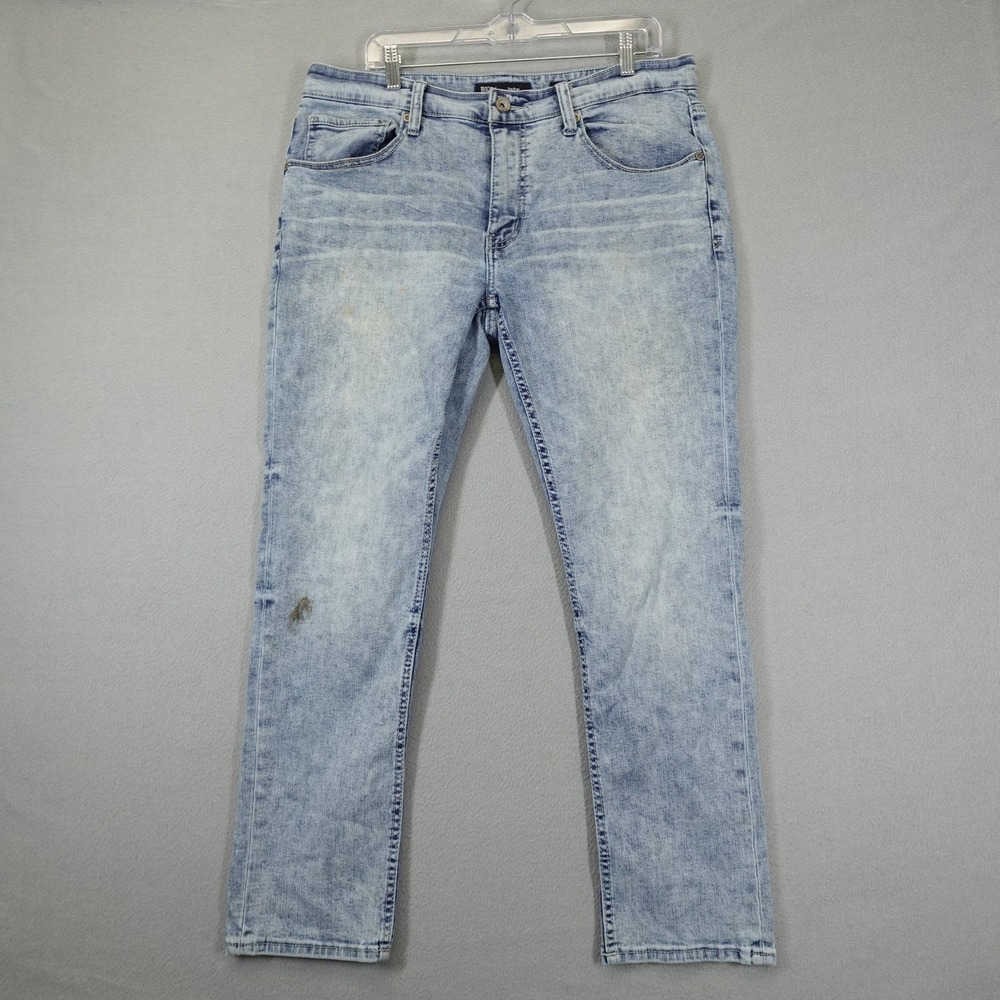 BKE Jeans Mens 36x30 Blue Mason Slim Straight Coolmax Denim Casual Pants 5626